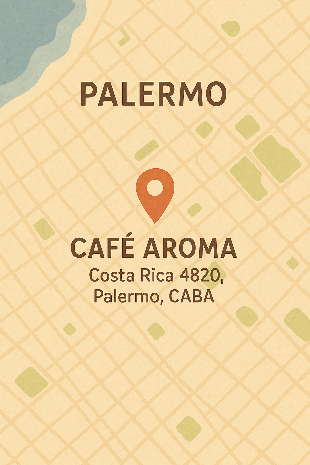 Mapa con la ubicación de Café Aroma en Palermo